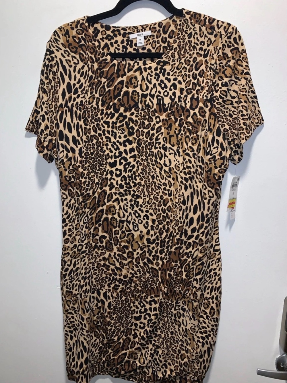 Bar III Leopard Print Tunic Dress in Brown and Black